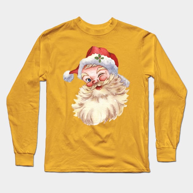 Vintage Funny Santa Claus Long Sleeve T-Shirt by aspinBreedCo2